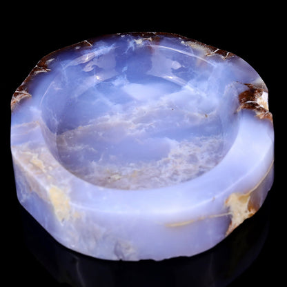 Nicedony 6.5" Blue Chalcedony Hand Carved Crystal Ashtray Fruit Tray - View 3