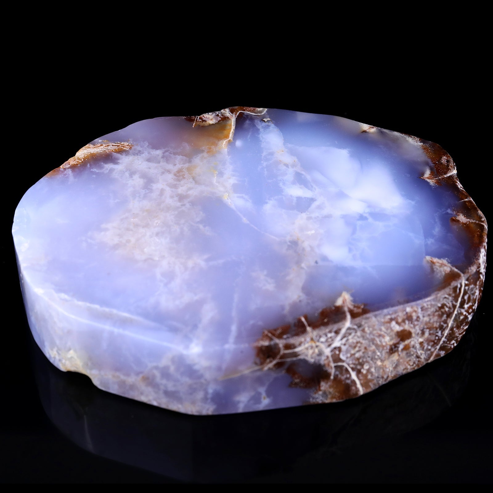 Nicedony 6.5" Blue Chalcedony Hand Carved Crystal Ashtray Fruit Tray - View 6
