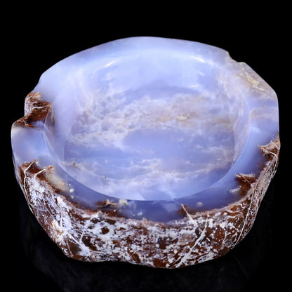Nicedony 6.5" Blue Chalcedony Hand Carved Crystal Ashtray Fruit Tray - View 5