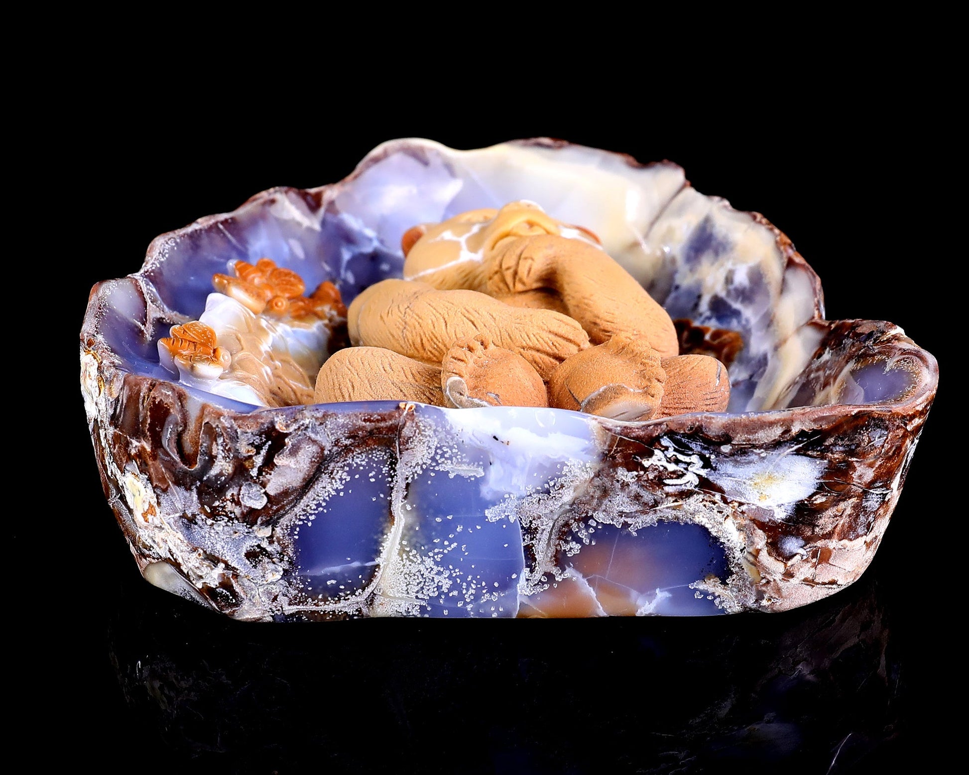 Nicedony 6.5" Blue Chalcedony Hand Carved Crystal Bear Sculpture - View 5