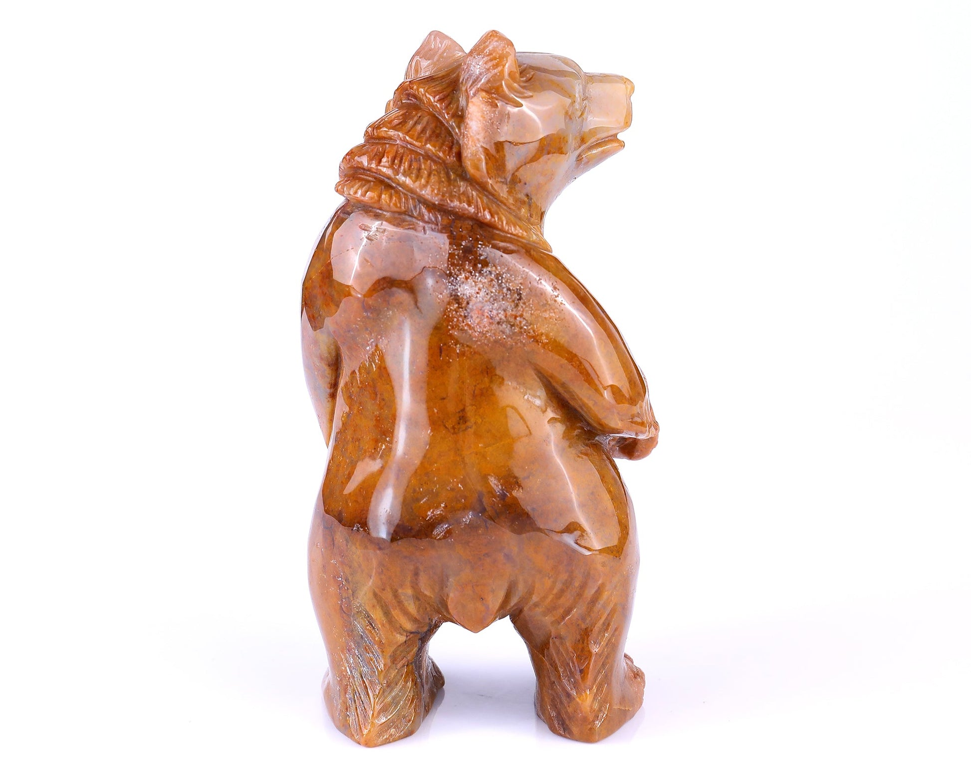 Nicedony 6.5" Chalcedony Hand Carved Crystal Bear Sculpture - View 5