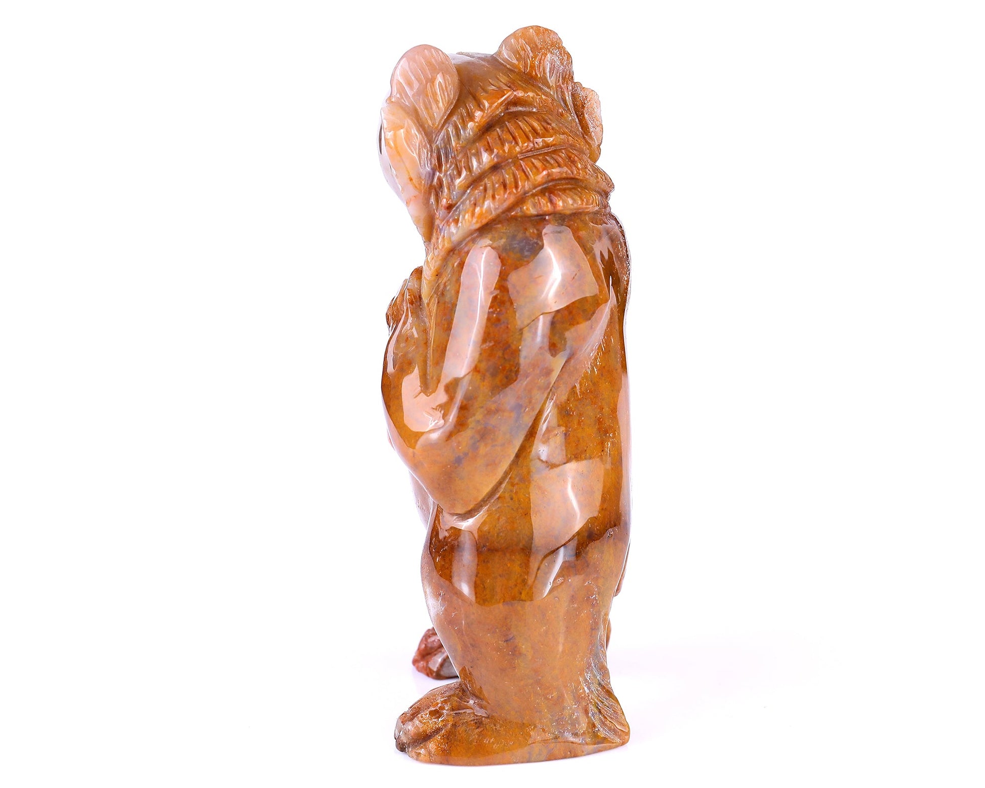 Nicedony 6.5" Chalcedony Hand Carved Crystal Bear Sculpture - View 4