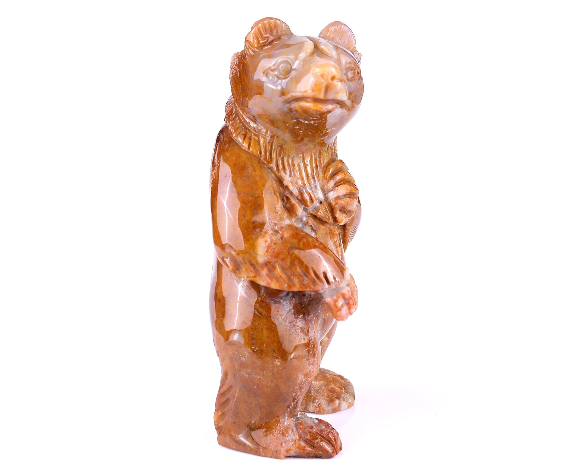 Nicedony 6.5" Chalcedony Hand Carved Crystal Bear Sculpture - View 3