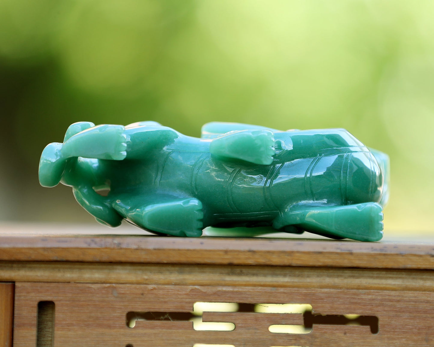 Nicedony 6.5" Green Aventurine Hand Carved Crystal Kylin Sculpture - View 11