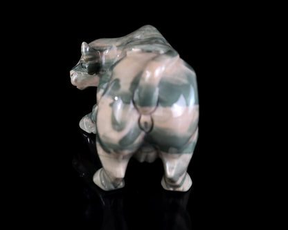 Nicedony 6.5" Jiulong Jade Hand Carved Crystal Cattle Sculpture - View 5