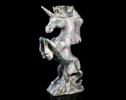 Nicedony 6.5" Jiulong Jade Hand Carved Crystal Unicorn Sculpture - View 10