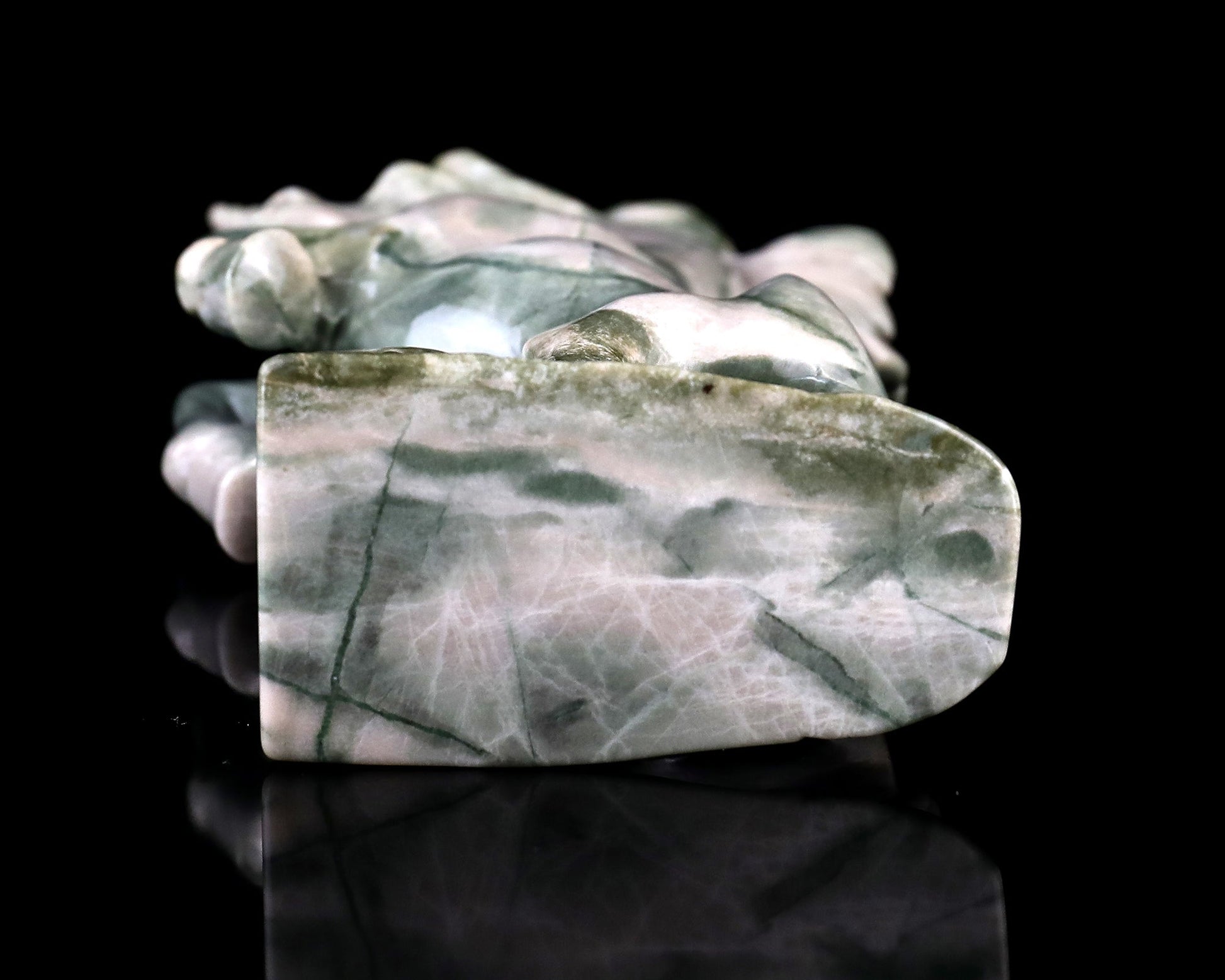 Nicedony 6.5" Jiulong Jade Hand Carved Crystal Unicorn Sculpture - View 8