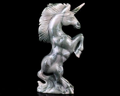 Nicedony 6.5" Jiulong Jade Hand Carved Crystal Unicorn Sculpture - View 5