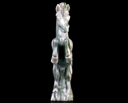 Nicedony 6.5" Jiulong Jade Hand Carved Crystal Unicorn Sculpture - View 6