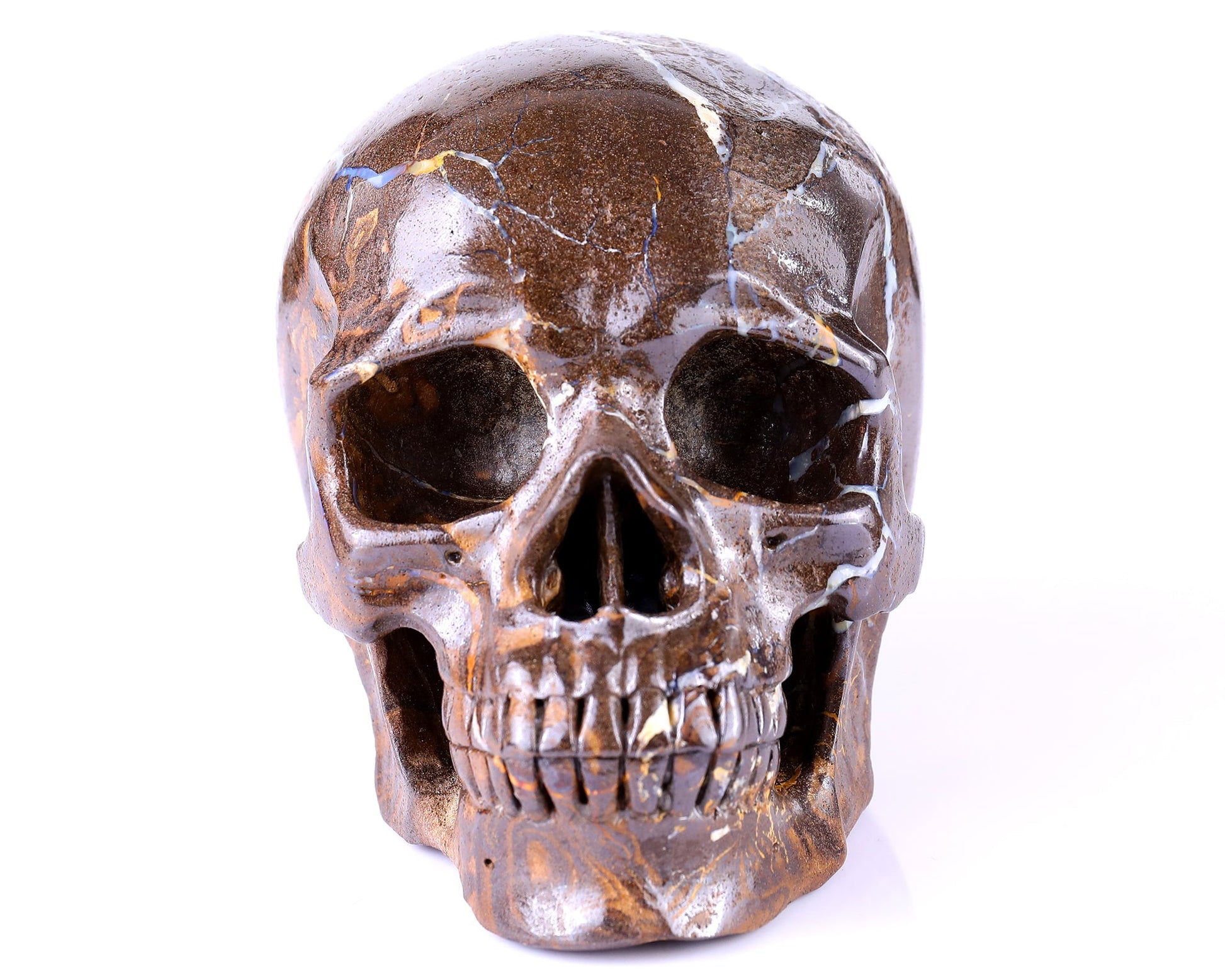 Nicedony 6.5" Opal Hand Carved Crystal Realistic Skull Sculpture - View 3