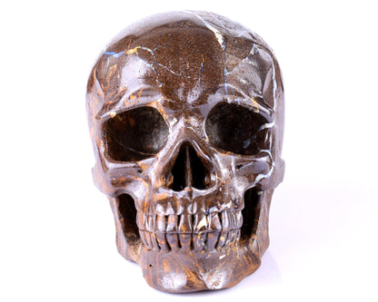 Nicedony 6.5" Opal Hand Carved Crystal Realistic Skull Sculpture - View 3