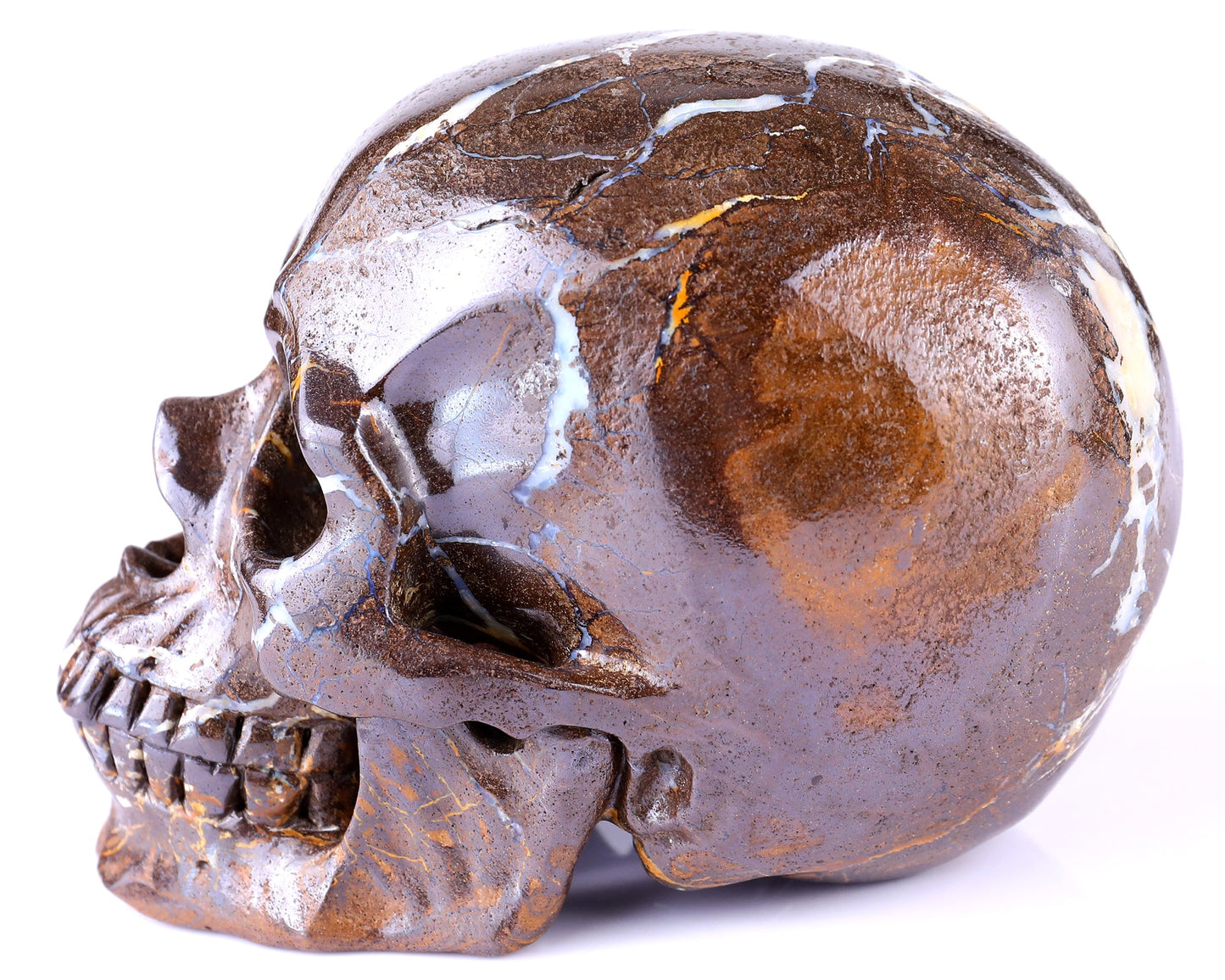 Nicedony 6.5" Opal Hand Carved Crystal Realistic Skull Sculpture - View 9