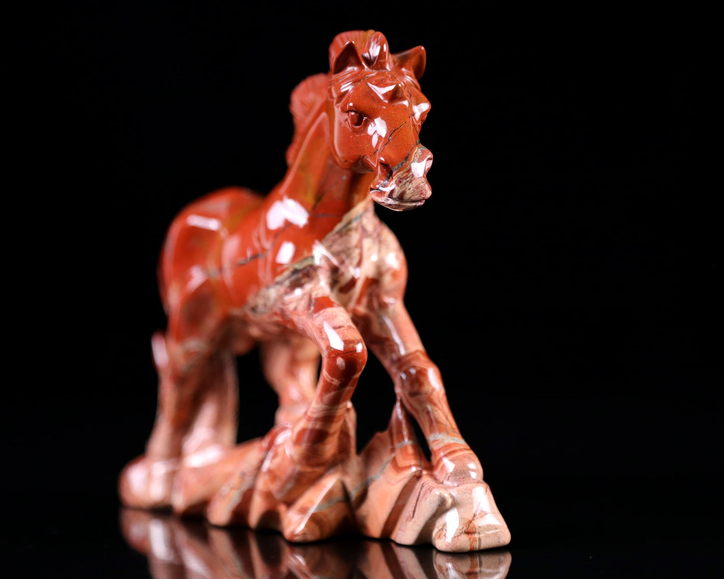 Nicedony 6.5" Red Jasper Hand Carved Crystal Horse Sculpture - View 7