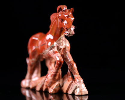 Nicedony 6.5" Red Jasper Hand Carved Crystal Horse Sculpture - View 7
