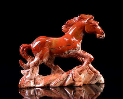 Nicedony 6.5" Red Jasper Hand Carved Crystal Horse Sculpture - View 6