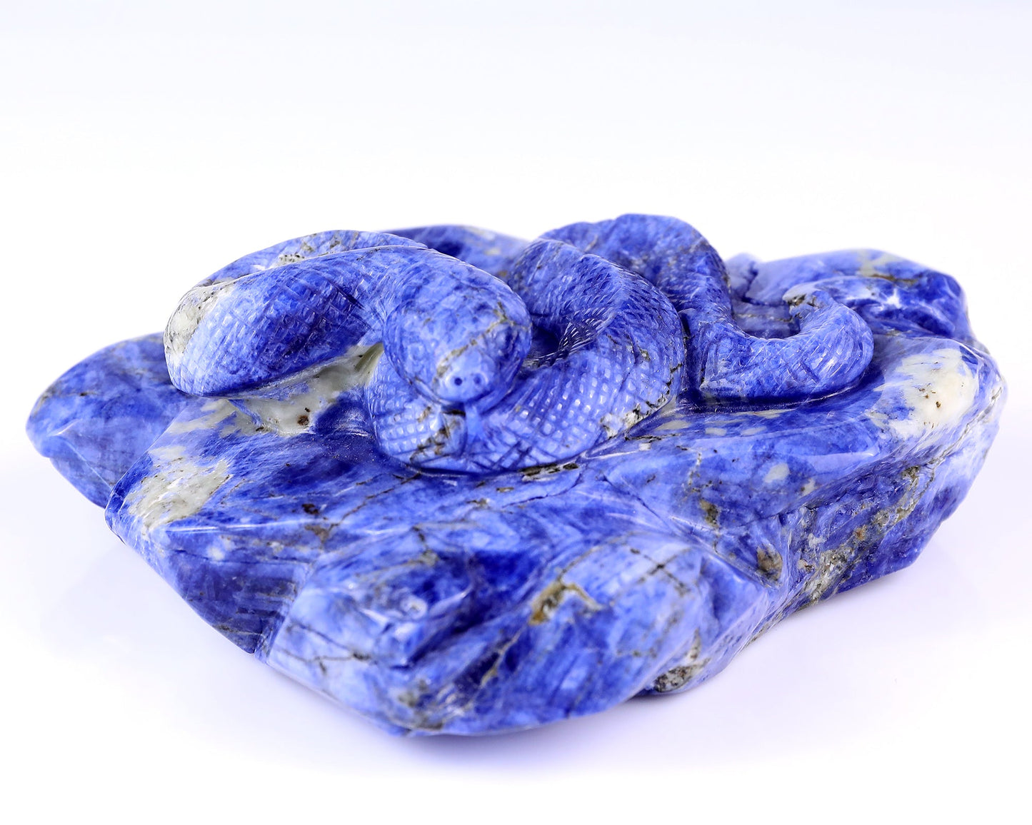 Nicedony 6.5" Sodalite Hand Carved Crystal Snake Sculpture - View 2
