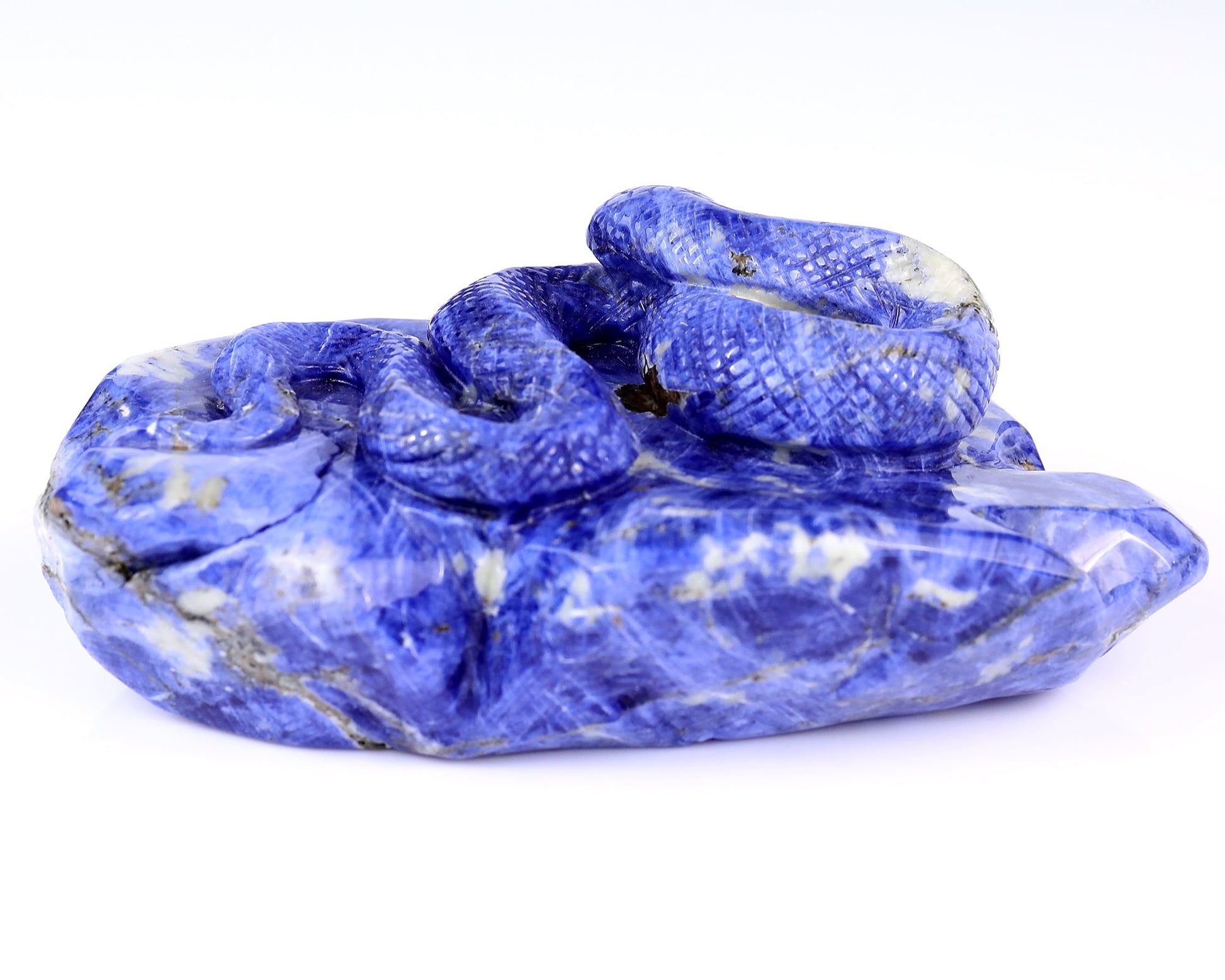 Nicedony 6.5" Sodalite Hand Carved Crystal Snake Sculpture - View 3