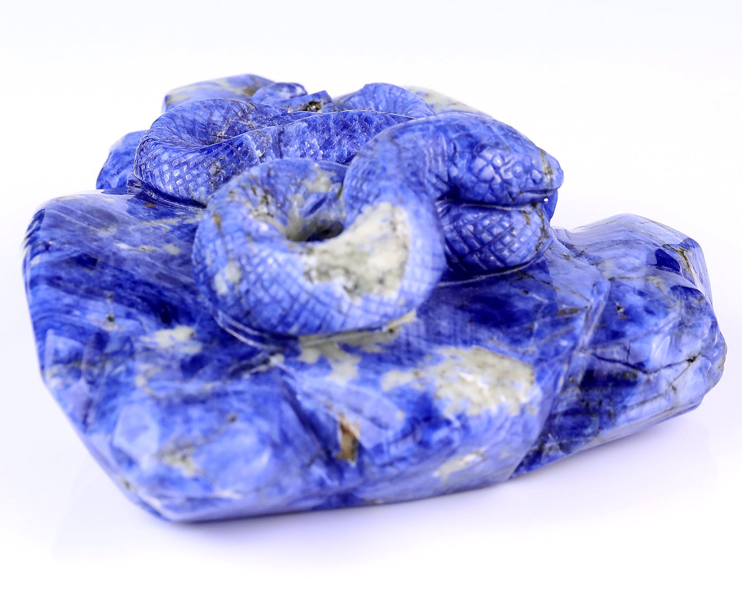Nicedony 6.5" Sodalite Hand Carved Crystal Snake Sculpture - View 5