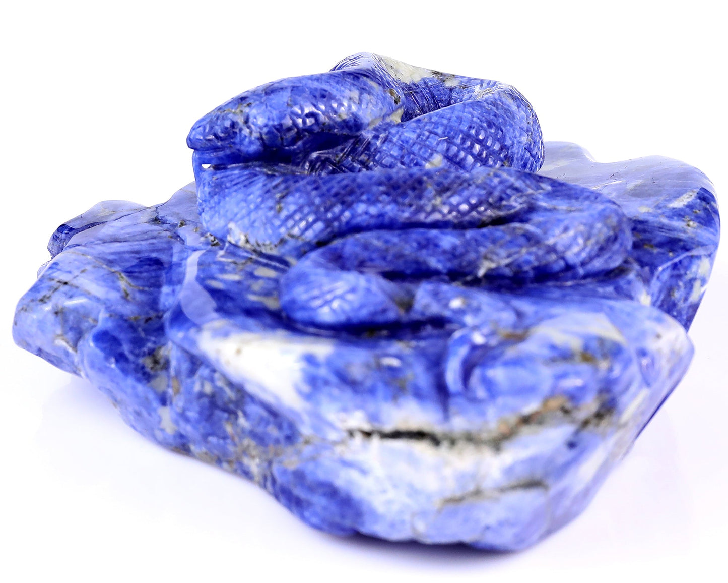 Nicedony 6.5" Sodalite Hand Carved Crystal Snake Sculpture - View 4