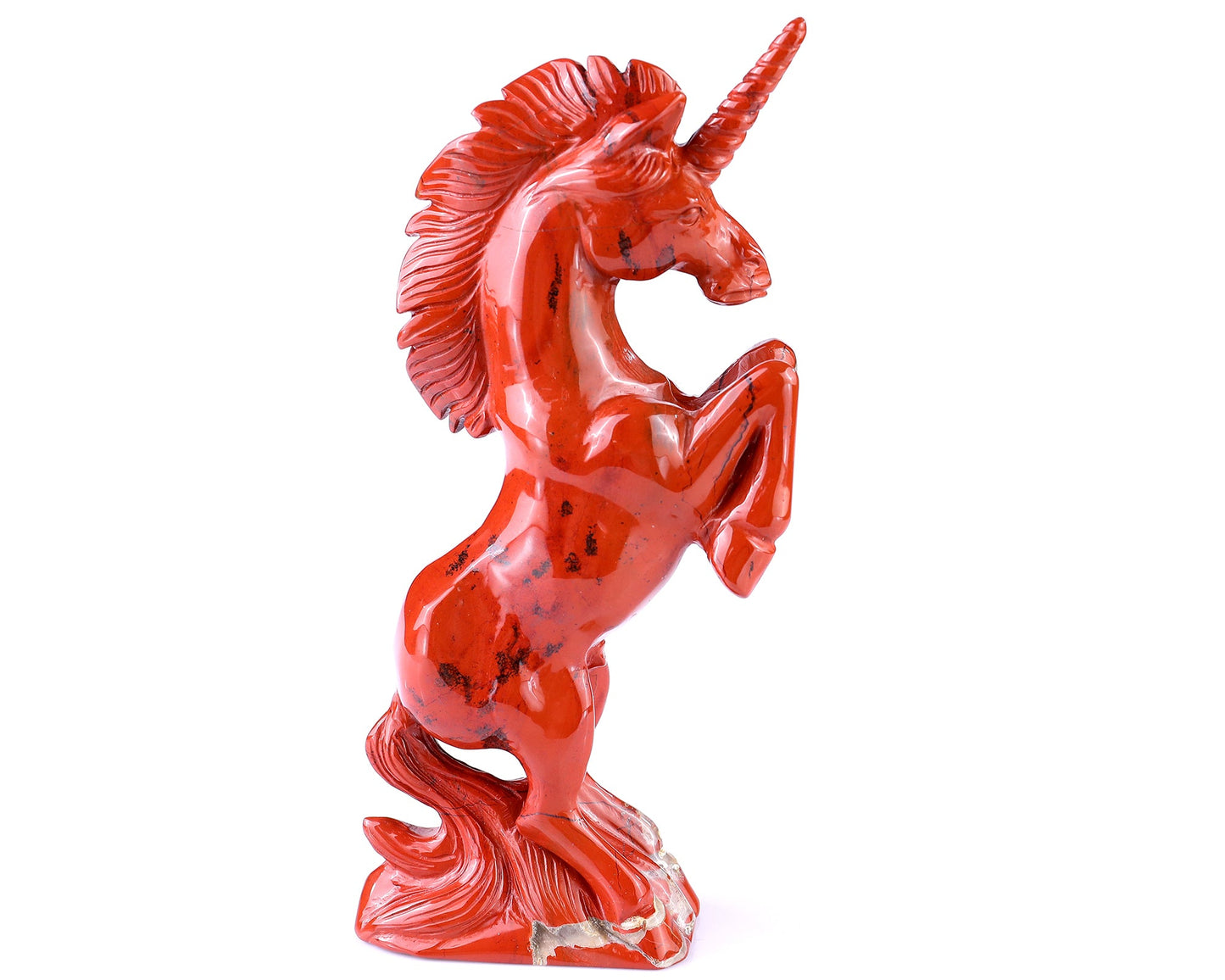 Nicedony 6.6" Red Jasper Hand Carved Crystal Unicorn Sculpture - View 4