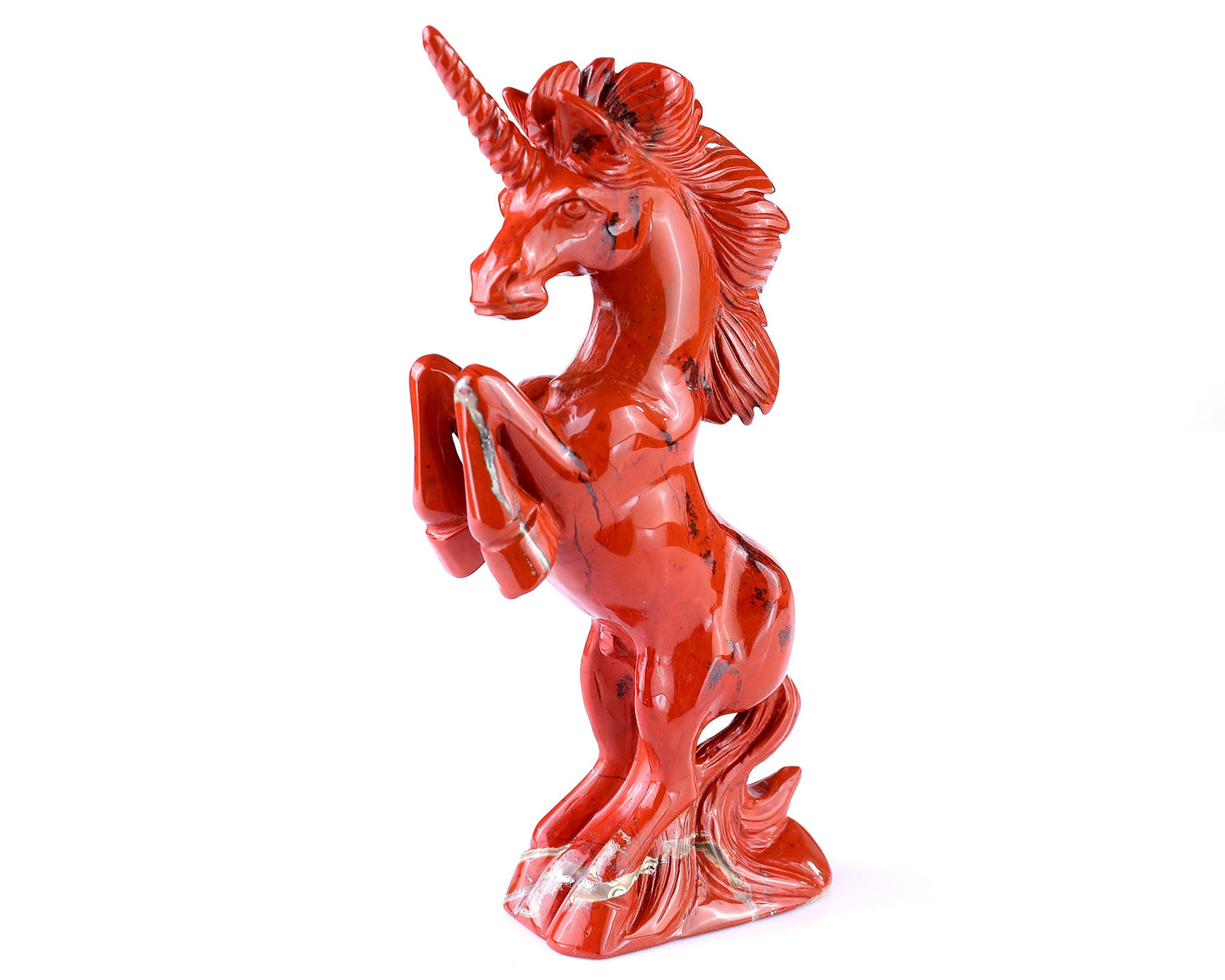 Nicedony 6.6" Red Jasper Hand Carved Crystal Unicorn Sculpture - View 9
