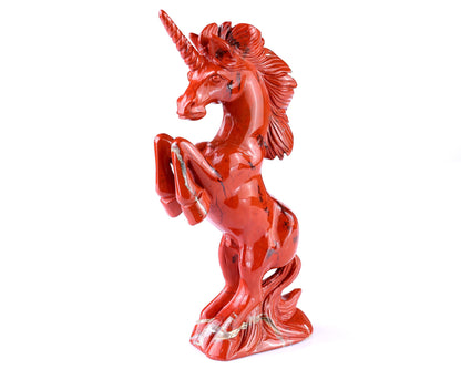 Nicedony 6.6" Red Jasper Hand Carved Crystal Unicorn Sculpture - View 9