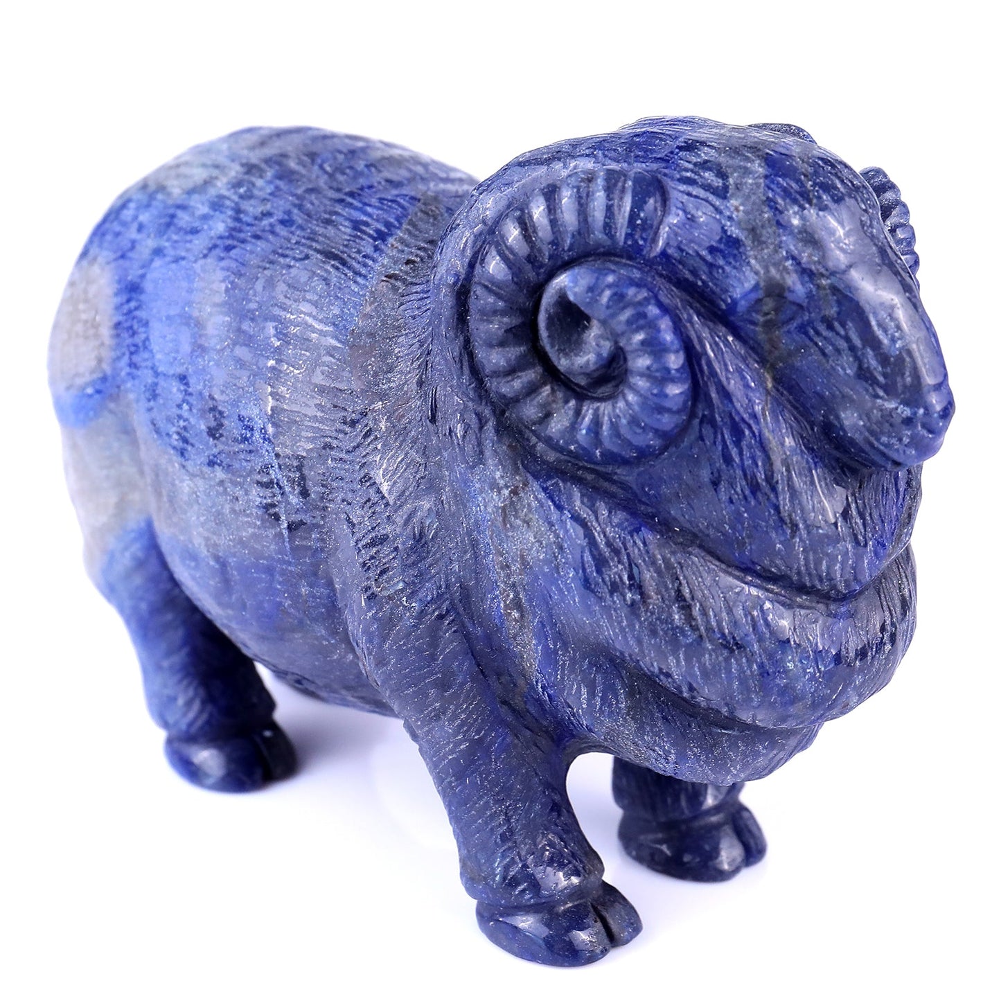 Nicedony 6.7" Blue Aventurine Hand Carved Crystal Sheep Sculpture