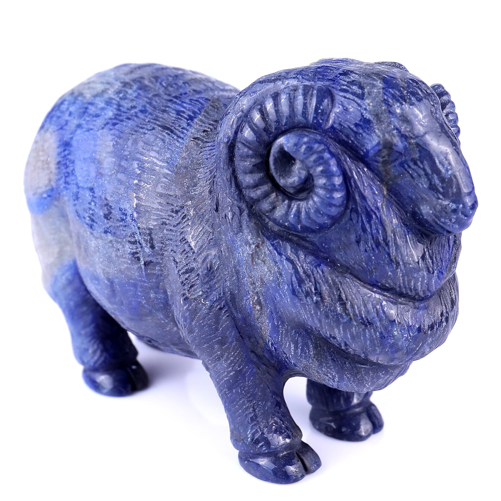 Nicedony 6.7" Blue Aventurine Hand Carved Crystal Sheep Sculpture