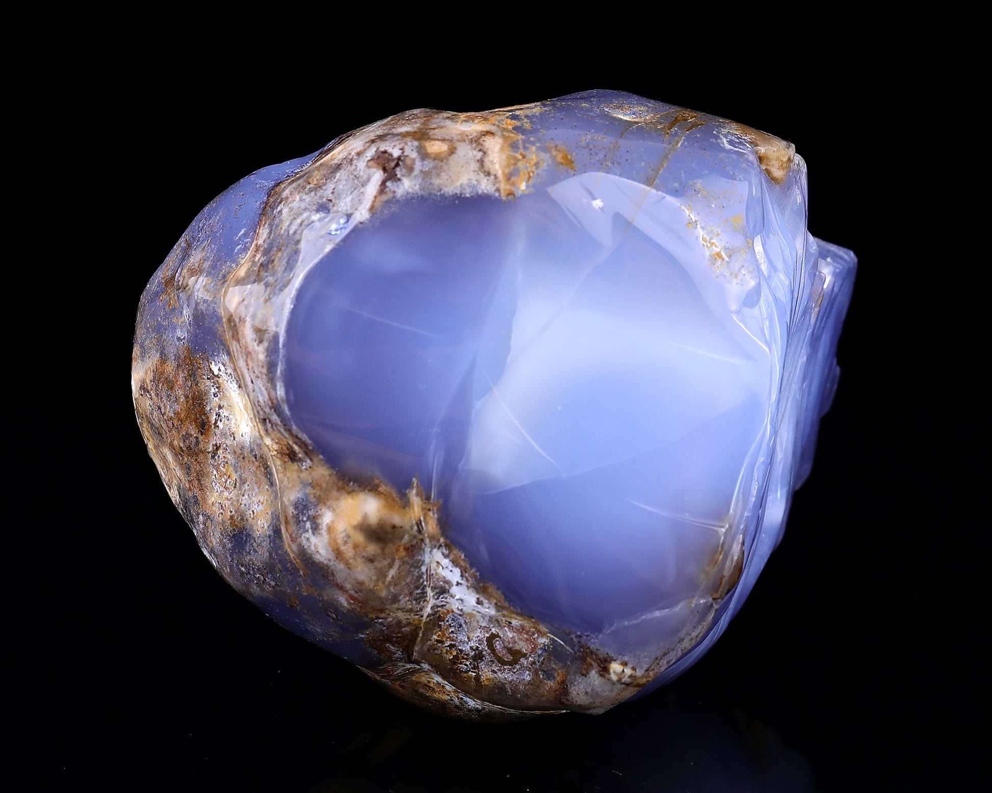 Nicedony 6.7" Blue Chalcedony Hand Carved Crystal Lion Head Sculpture - View 6