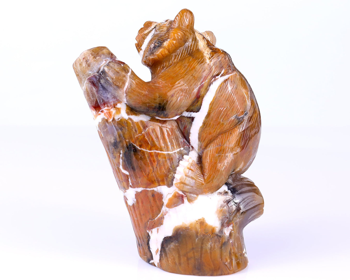 Nicedony 6.7" Chalcedony Hand Carved Crystal Bear Sculpture - View 6