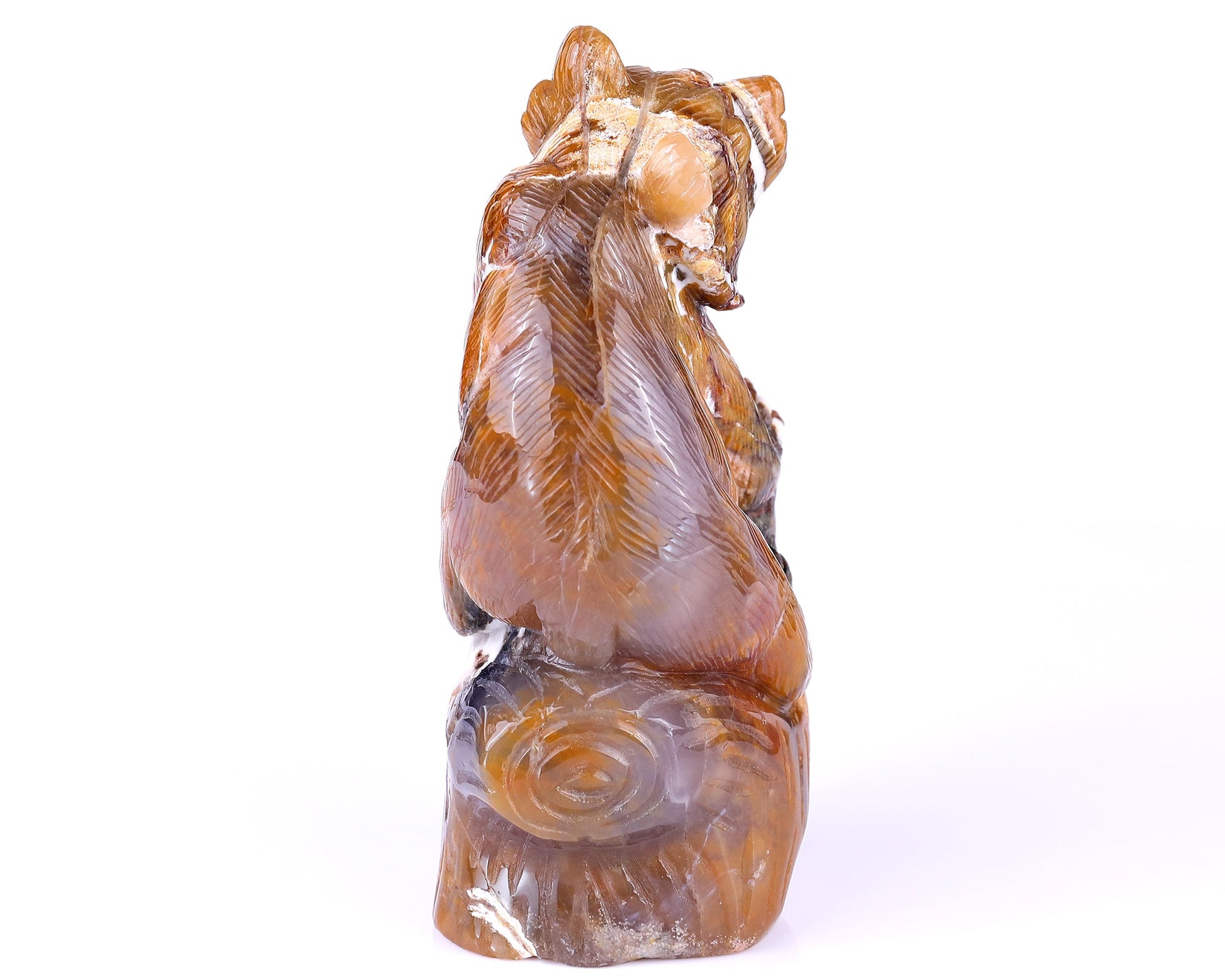 Nicedony 6.7" Chalcedony Hand Carved Crystal Bear Sculpture - View 4