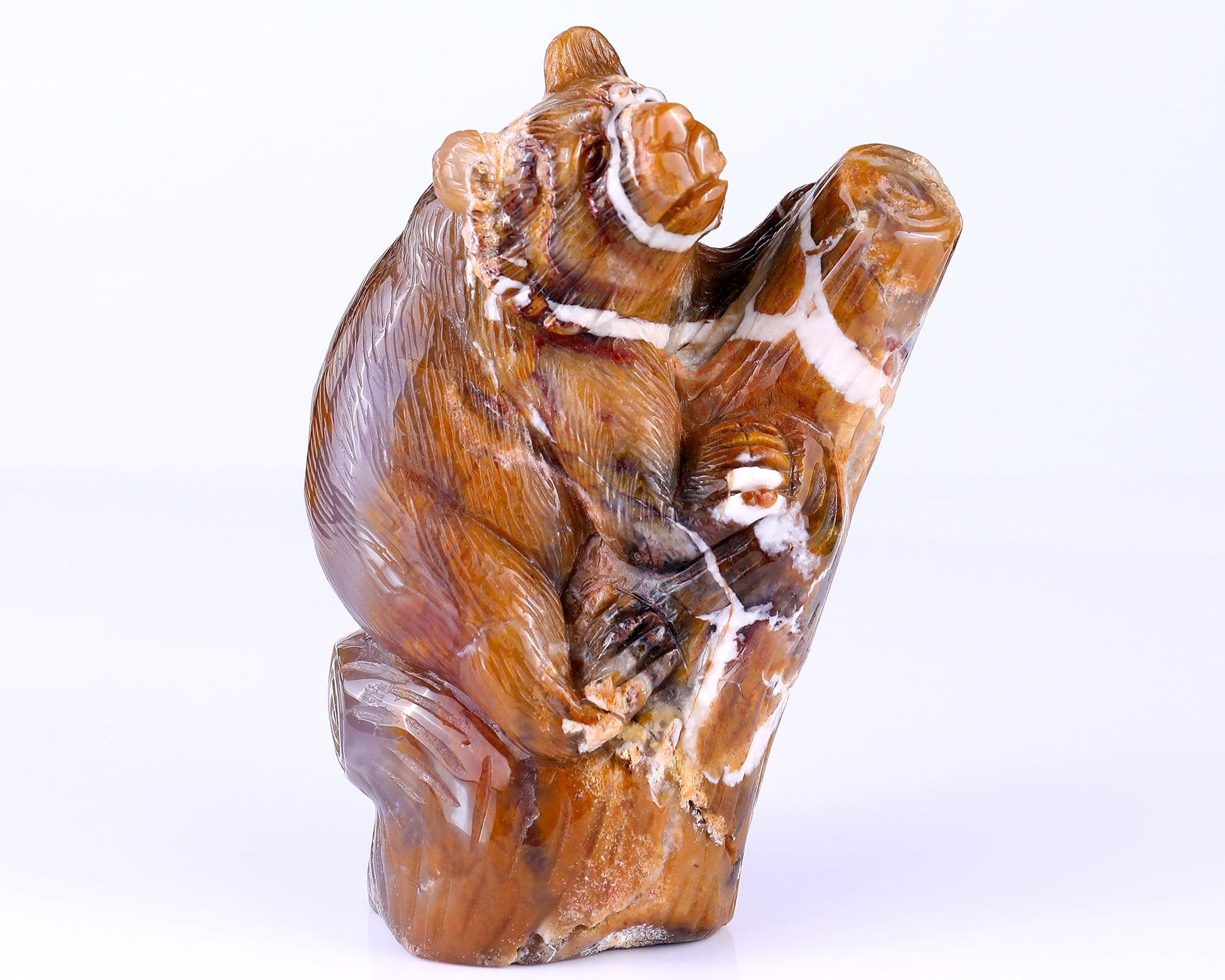 Nicedony 6.7" Chalcedony Hand Carved Crystal Bear Sculpture - View 10