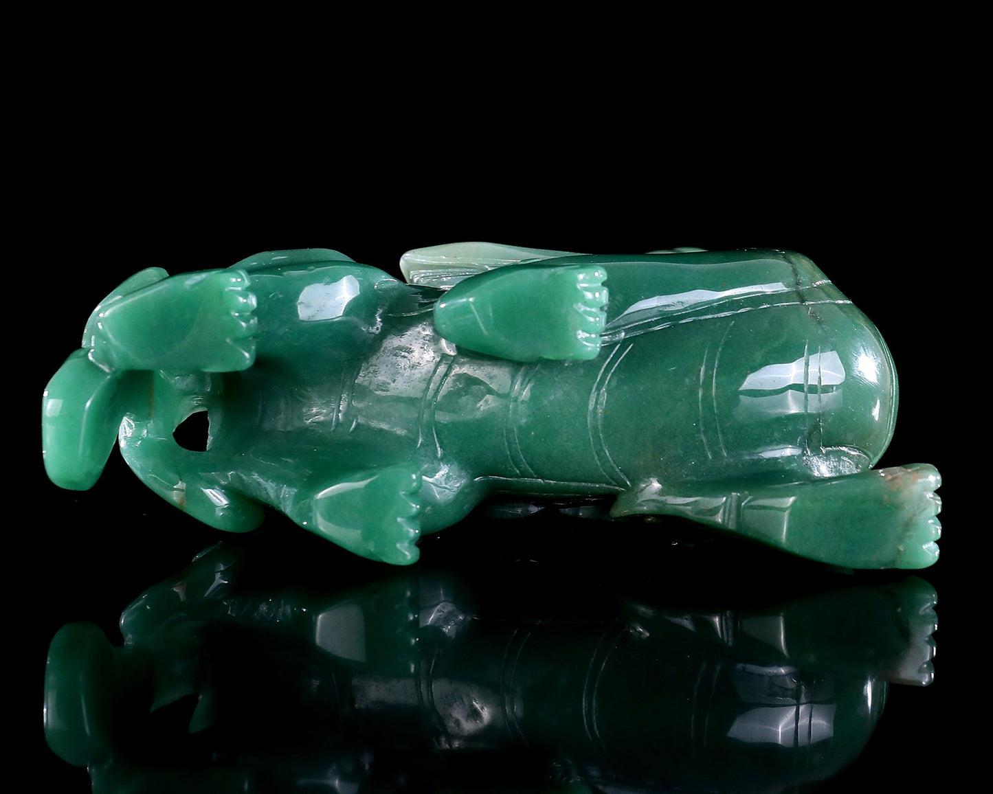 Nicedony 6.7" Green Aventurine Hand Carved Crystal Kylin Sculpture - View 10