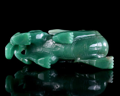 Nicedony 6.7" Green Aventurine Hand Carved Crystal Kylin Sculpture - View 10