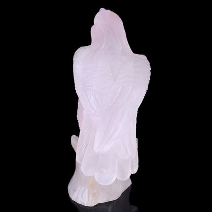 Nicedony 6.7" Rose Quartz Hand Carved Crystal Parrot Sculpture - View 5