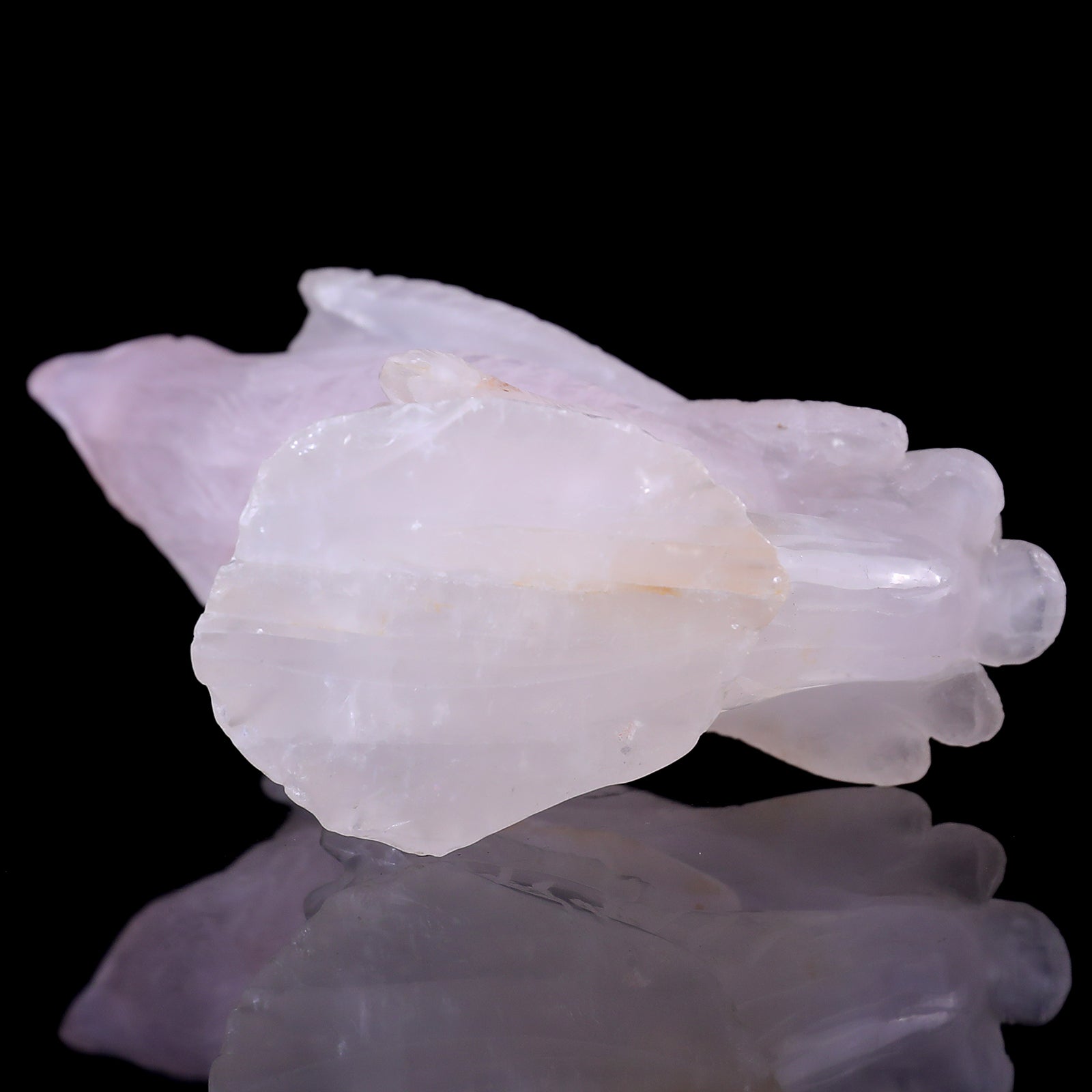 Nicedony 6.7" Rose Quartz Hand Carved Crystal Parrot Sculpture - View 6