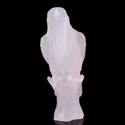 Nicedony 6.7" Rose Quartz Hand Carved Crystal Parrot Sculpture - View 9