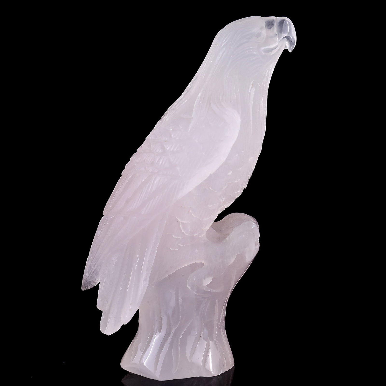 Nicedony 6.7" Rose Quartz Hand Carved Crystal Parrot Sculpture - View 10