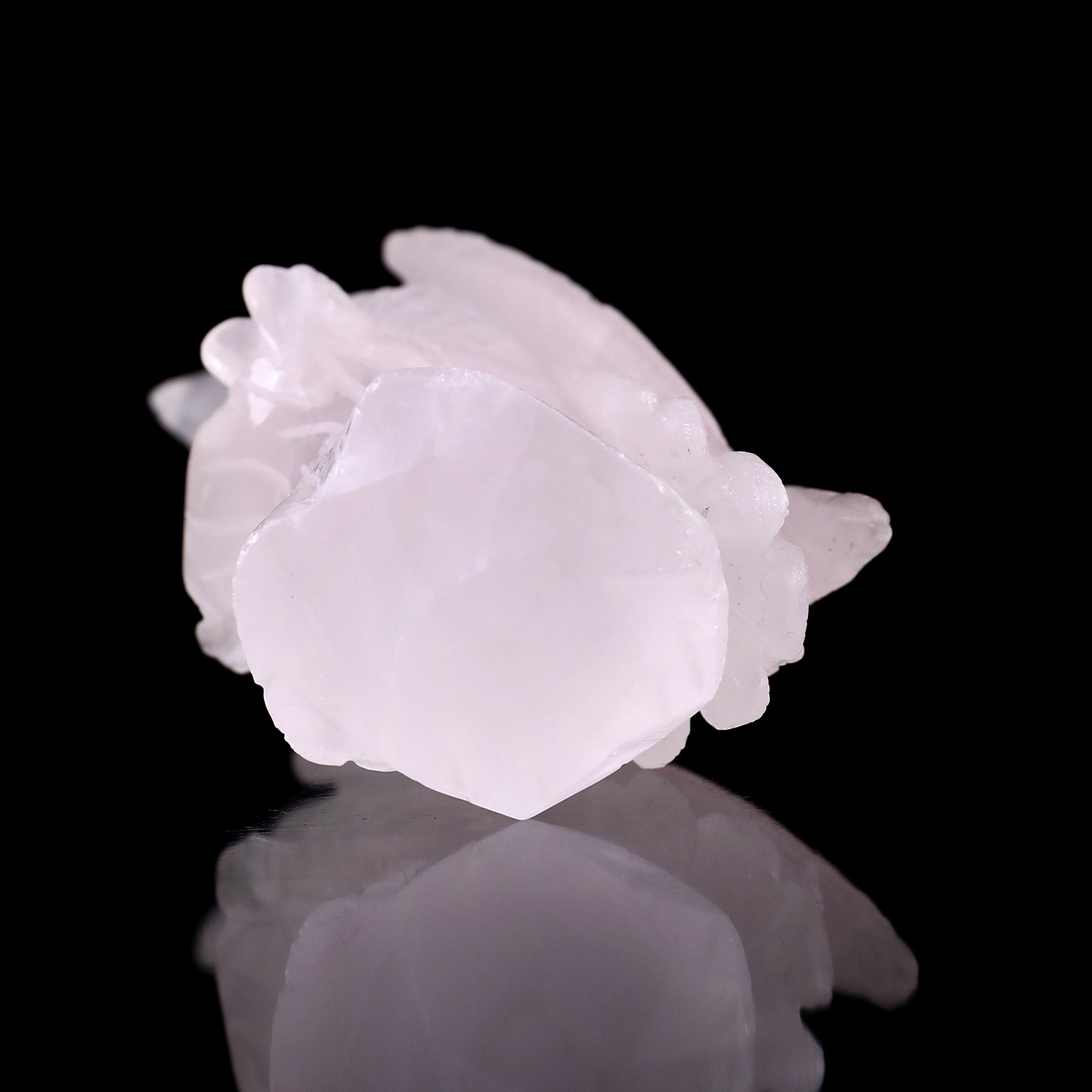 Nicedony 6.7" Rose Quartz Hand Carved Crystal Parrot Sculpture - View 13