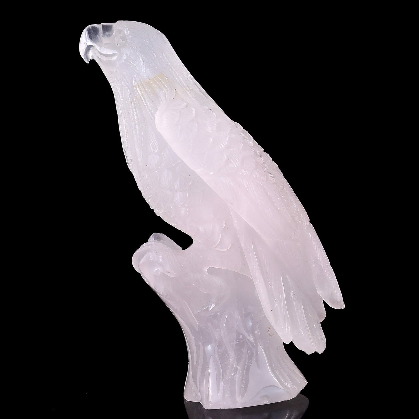 Nicedony 6.7" Rose Quartz Hand Carved Crystal Parrot Sculpture - View 11