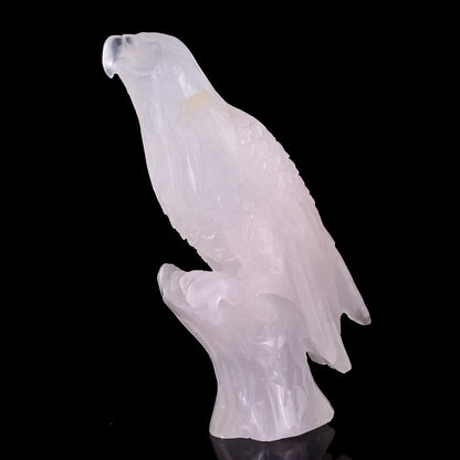 Nicedony 6.7" Rose Quartz Hand Carved Crystal Parrot Sculpture - View 14