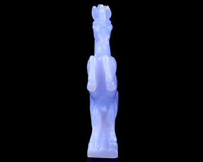 Nicedony 6.8" Blue Chalcedony Hand Carved Crystal Unicorn Sculpture - View 6
