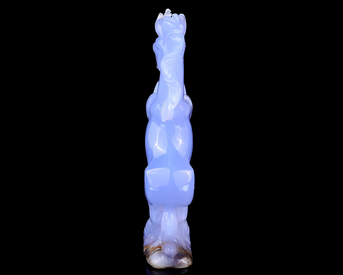 Nicedony 6.8" Blue Chalcedony Hand Carved Crystal Unicorn Sculpture - View 7