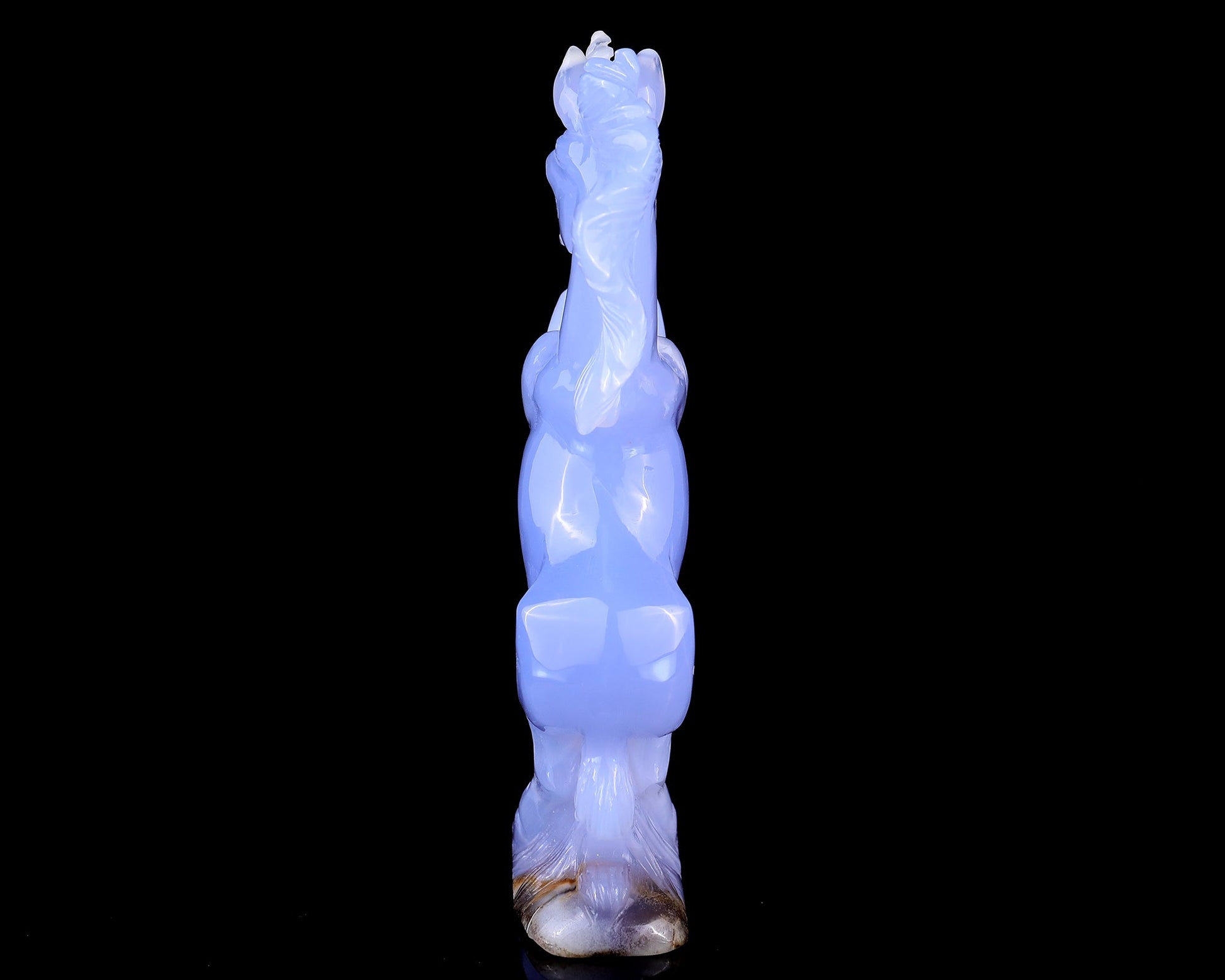 Nicedony 6.8" Blue Chalcedony Hand Carved Crystal Unicorn Sculpture - View 7
