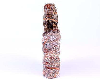 Nicedony 6.8" Red Leopard Skin Jasper Hand Carved Leopard Sculpture - View 3
