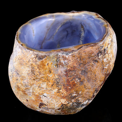 Nicedony 6.9" Blue Chalcedony Hand Carved Crystal Bowl - View 4
