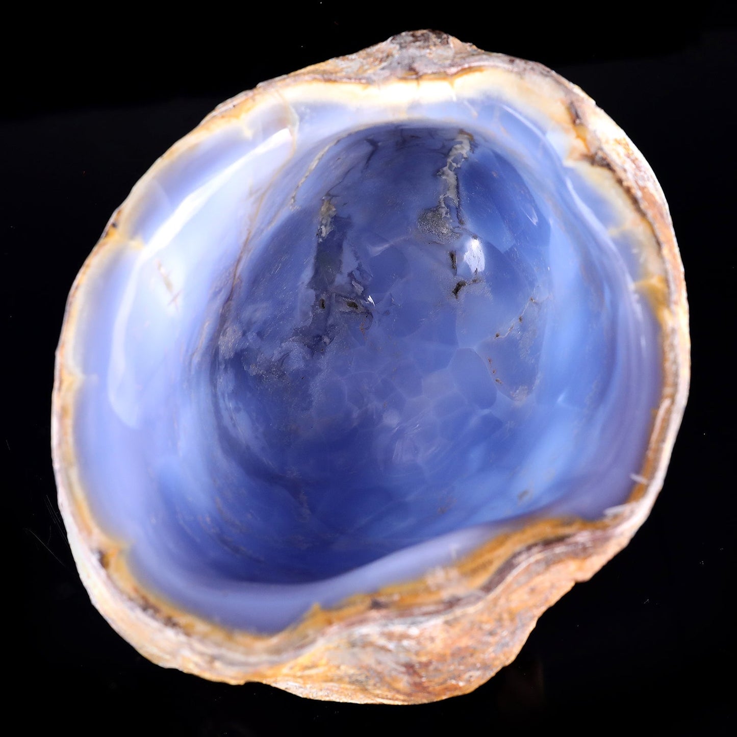 Nicedony 6.9" Blue Chalcedony Hand Carved Crystal Bowl - View 5