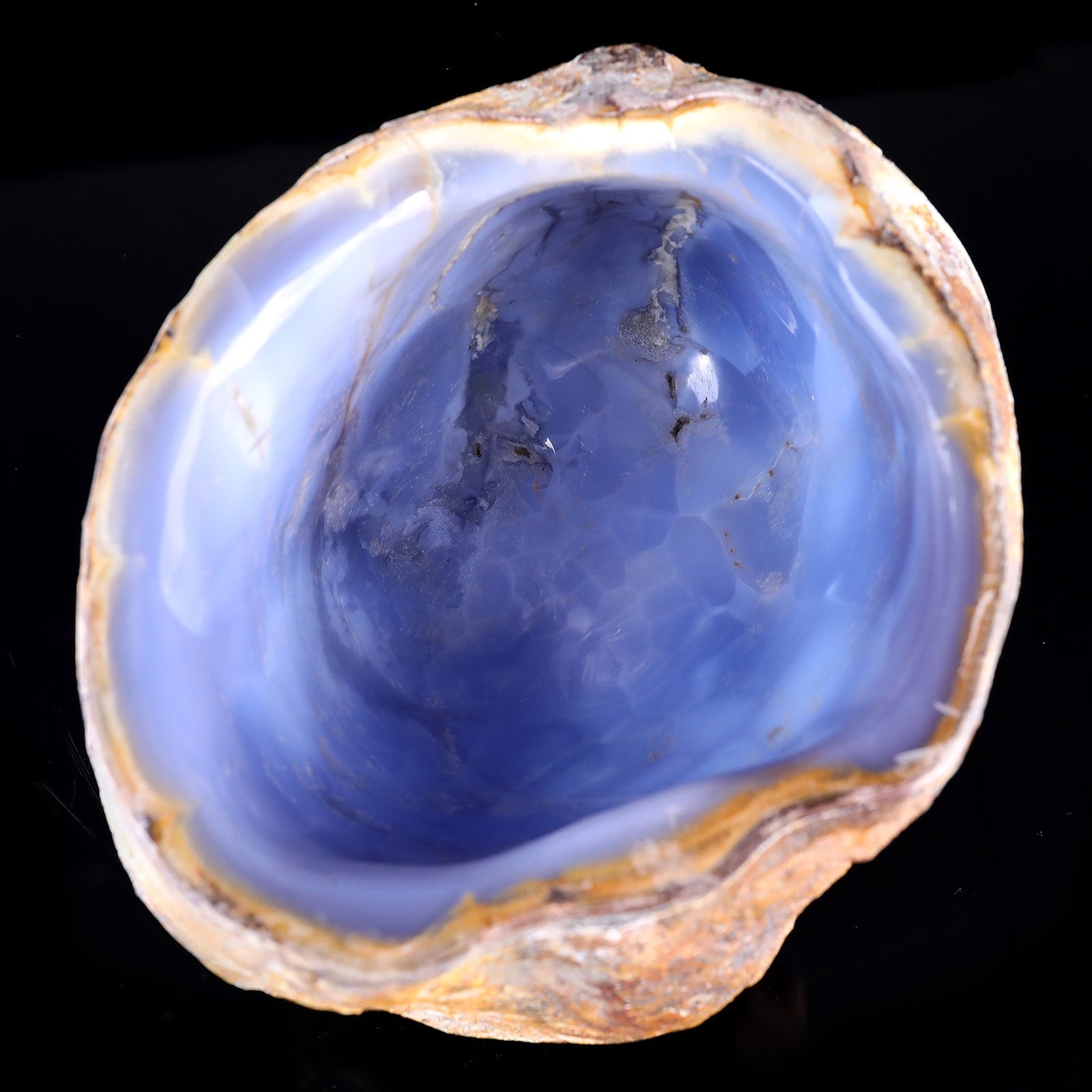 Nicedony 6.9" Blue Chalcedony Hand Carved Crystal Bowl - View 5
