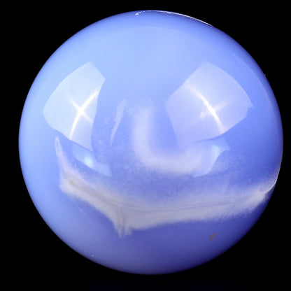 Nicedony 60mm Blue Chalcedony Hand Carved Crystal Sphere - View 4