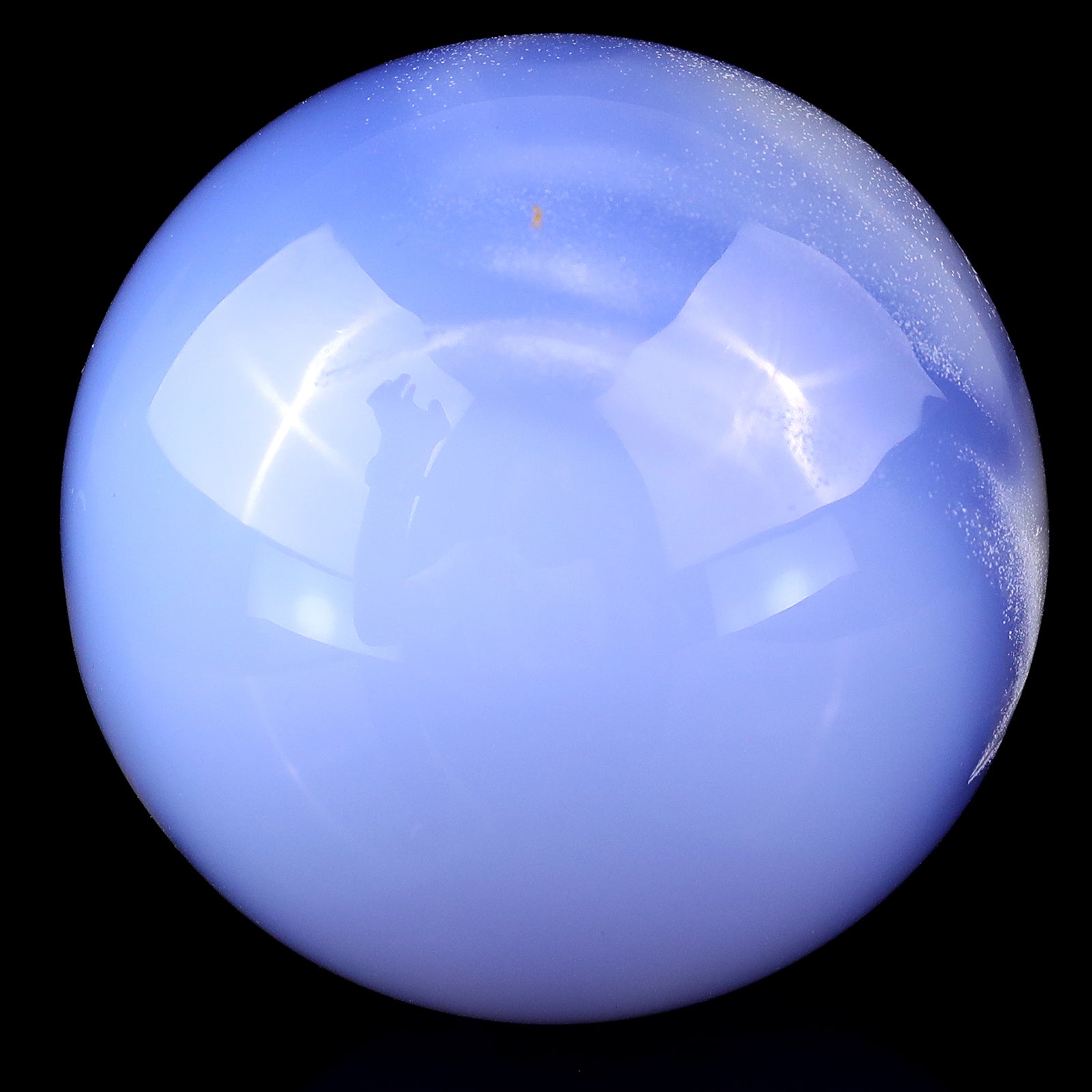 Nicedony 60mm Blue Chalcedony Hand Carved Crystal Sphere - View 5